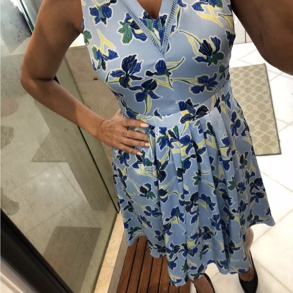 Banana Republic Blue Floral V-Neck Dress - Picture 6 of 9